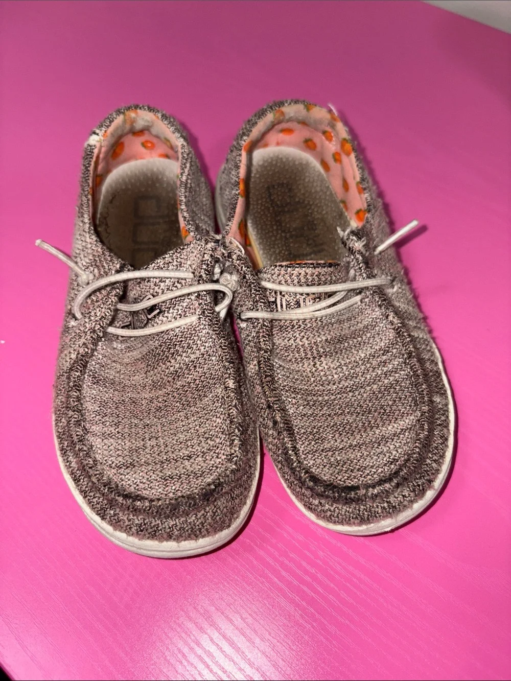 Hey Dude Kids Heathered Taupe Slip-On Moccasins